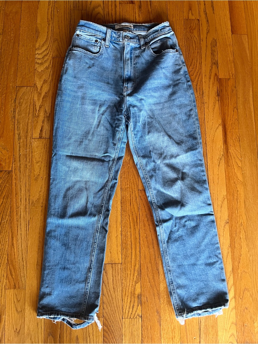 Abercrombie & Fitch Curve Love Ankle Straight Ultra High Rise
